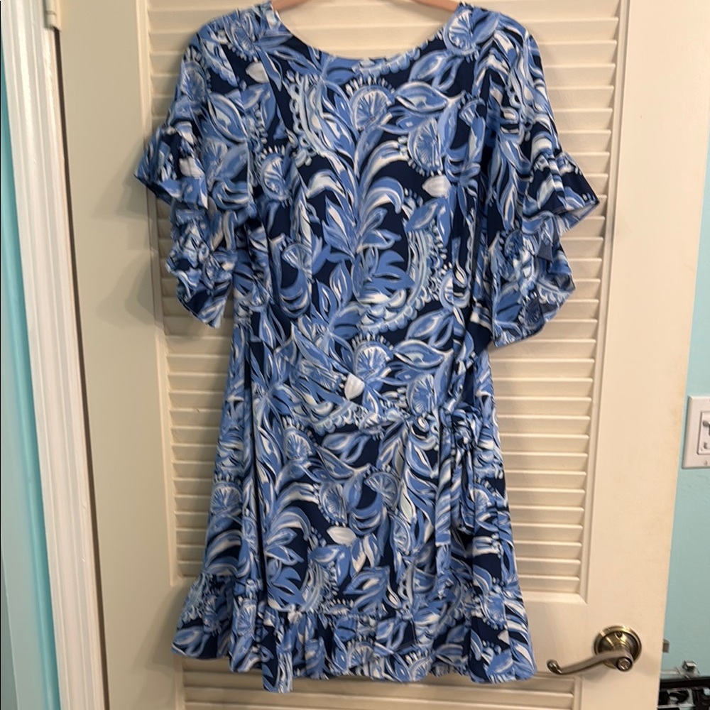 Lilly Pulitzer Darlah Stretch Dress You’re the Zest Blue & White Size 8